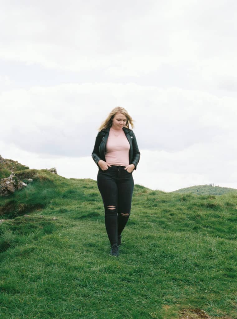 Portrait at Rock of Dunamase in County Laois, Ireland photographed on film by Kate Lamb of Wild in Love Photo.