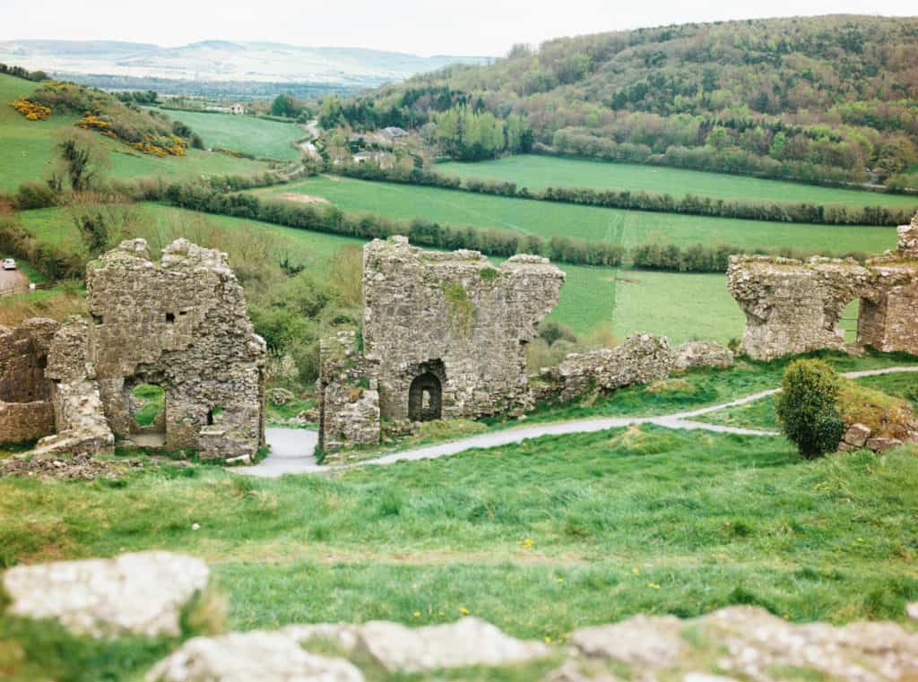 Rock of Dunamase in County Laois, Ireland photographed on film by Kate Lamb of Wild in Love Photo.