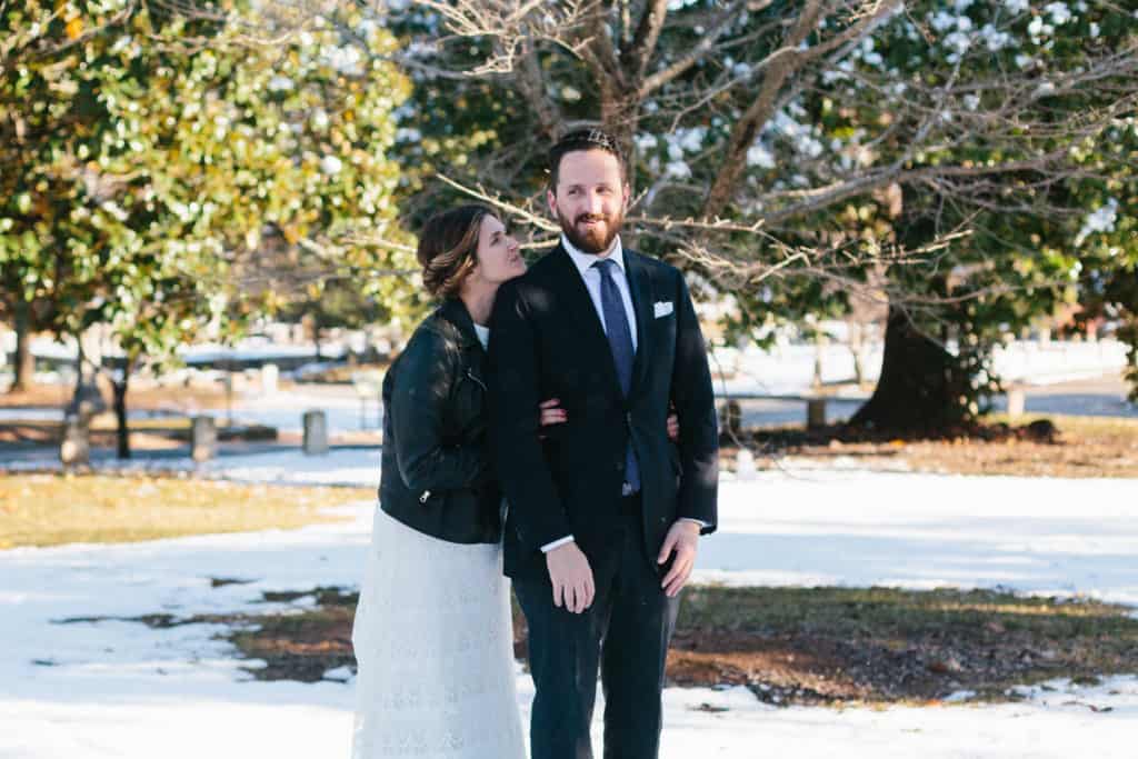 winter oakland cemetery wedding