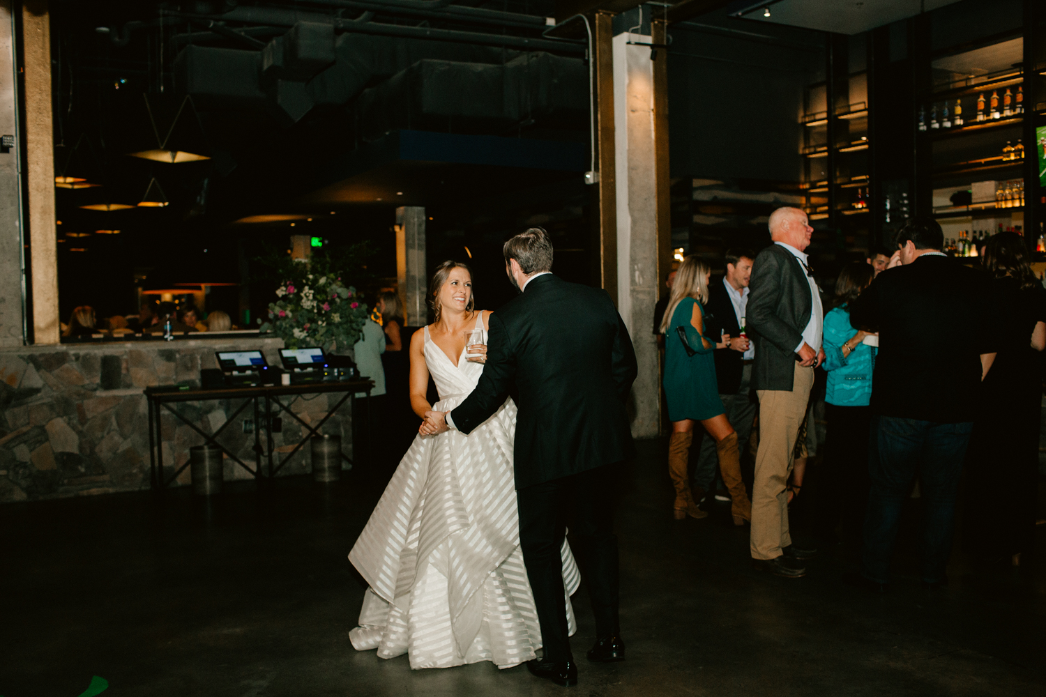 wedding reception at Painted Duck bowling alley in atlanta Georgia